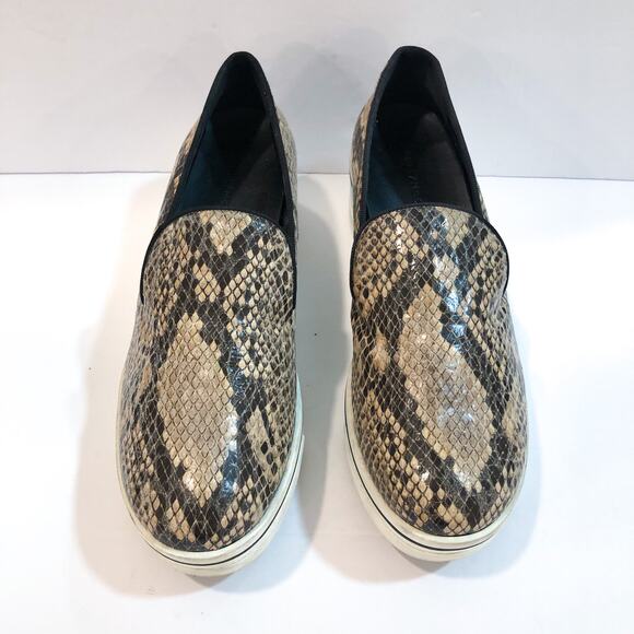 Stella McCartney Binx Snake Print Python Wedge Platform Loafers - Picture 6 of 11
